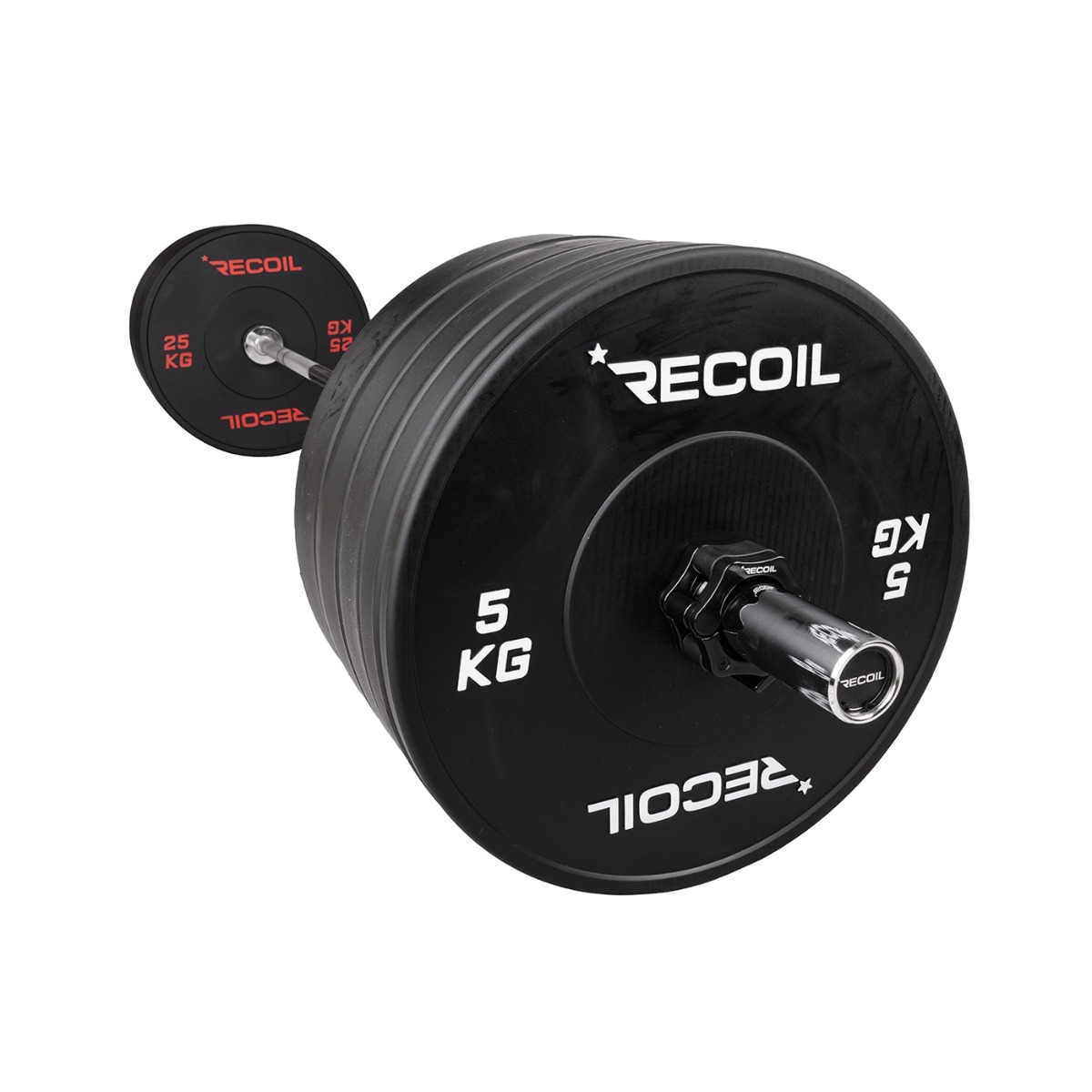 Skivstångsset 170kg med Bumper Plates Pro i Svart - Recoil