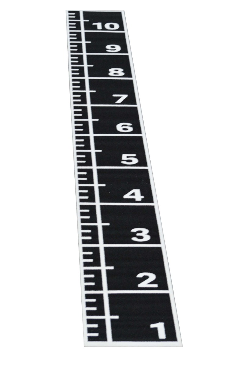 Konstgräs med numrering - 1x10m Svart med vita siffror | Gymgolv - Gymgolv på rulle - Gymmatta | Gymkraft