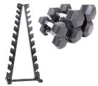 Hantelställ med full uppsättning hexagonhantlar från Recoil, svart utförande