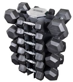 Recoil Hantelpaket 10par Hexagonhantlar 2,5-25kg med Hantelställ