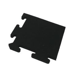 Hörnbit i gummi till 20 mm tjock pusselmatta, formad för att passa med raka kanter.