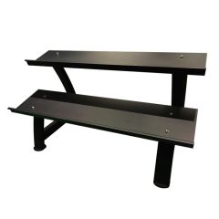 Tvåvånings hantelställ för hexagonhantlar – kompakt och stilren lösning