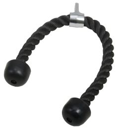 Tricepsrep från Master Fitness – kraftigt draghandtag med gummistopp för kabelmaskin, svart färg