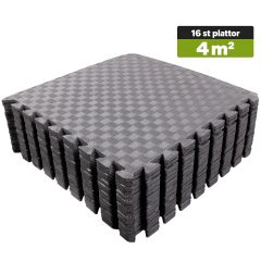 Pusselmatta EVA 50x50 x 1 cm Svart – 16 plattor / 4 m²