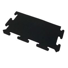 Rak kantbit i gummi till 20 mm pusselmatta för gymgolv – svart/grå.