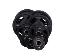 Viktpaket på totalt 67,5 kilo med handtag och tydlig viktmärkning