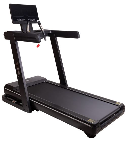 Svart löpband med stor skärm från Recoil