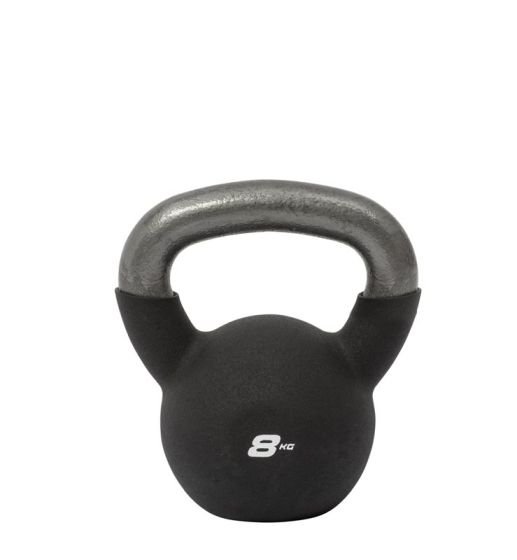 Kettlebell 8 kg med skyddande neoprenöverdrag och rejält handtag – Master Fitness.