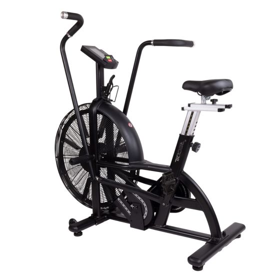 Recoil Airbike stål svart motionscykel helbild