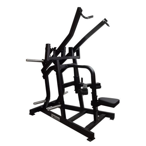 Latsdragsmaskin med individuella armar och vikthäng – vy framifrån snett