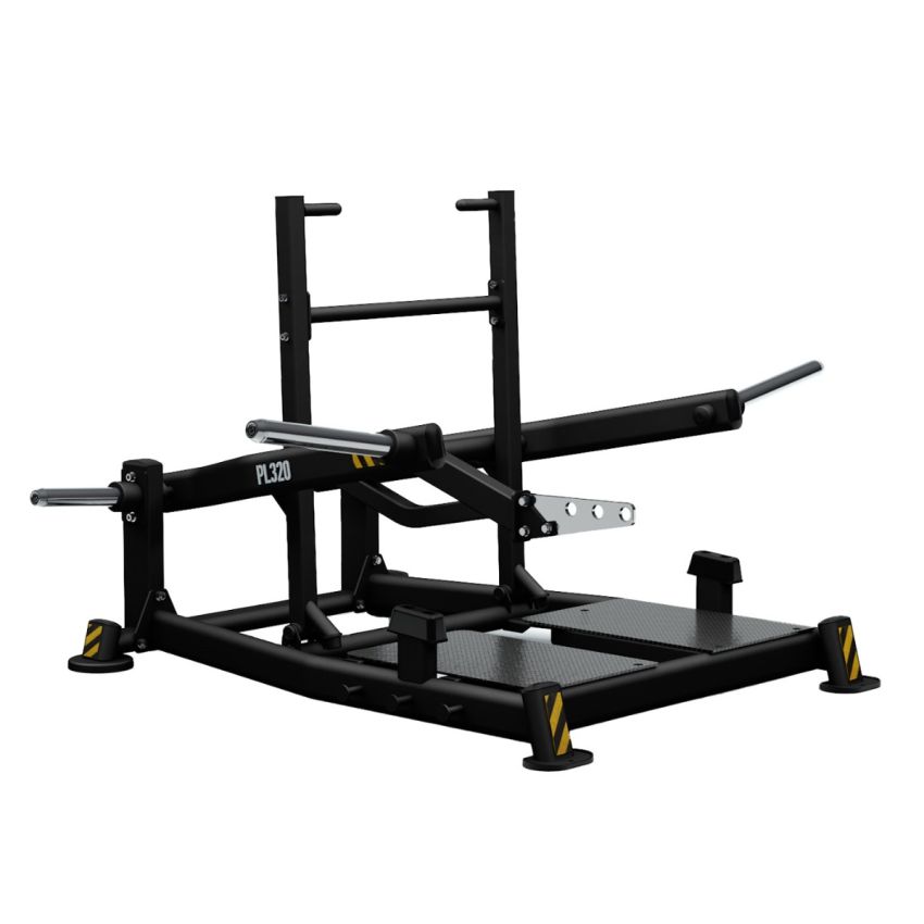 Kraftig Belt Squat-maskin från BH Fitness med stabil konstruktion, flera viktpunkter och ergonomisk design för ben- och sätesträning.