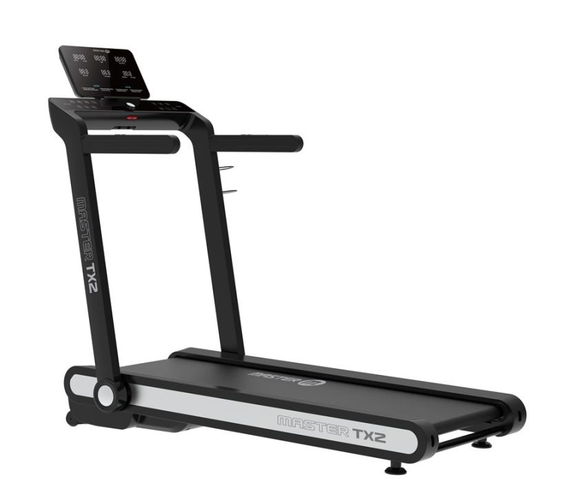 Löpband Master Fitness TX2 – sidovy med handtag och display