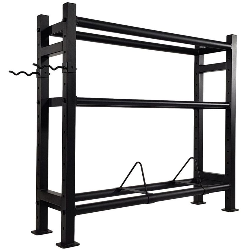 Multi Storage Rack från Tunturi i svart – vy framifrån, utan tillbehör.