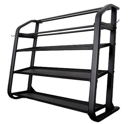 Femvånings multipurpose rack användbar för att förvara en stor variation av redskap