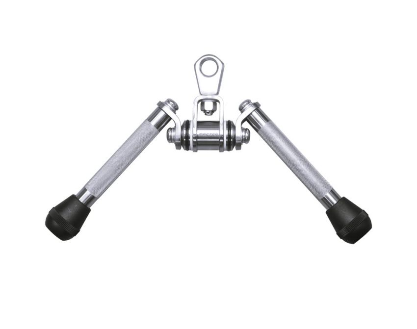 Roddhandtag Grip Rower Pro från Master Fitness sett framifrån med räfflat grepp och kromad finish